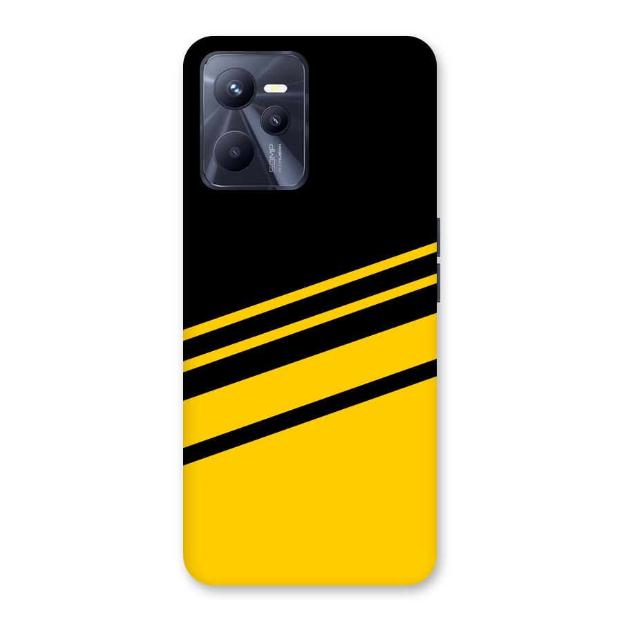 Slant Yellow Stripes Back Case for Realme C35
