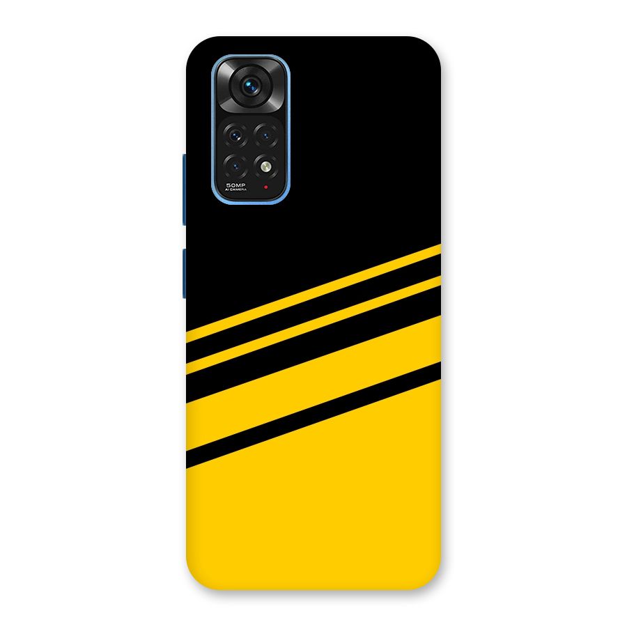 Slant Yellow Stripes Back Case for Redmi Note 11S