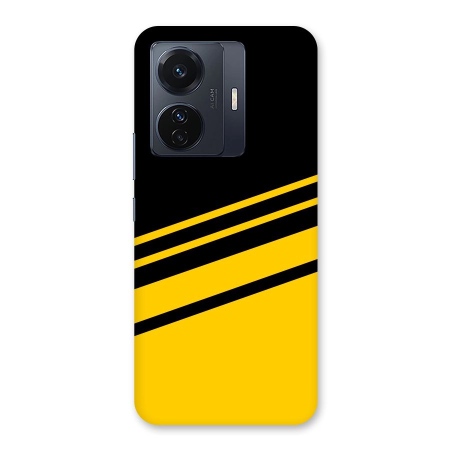 Slant Yellow Stripes Back Case for Vivo T1 Pro