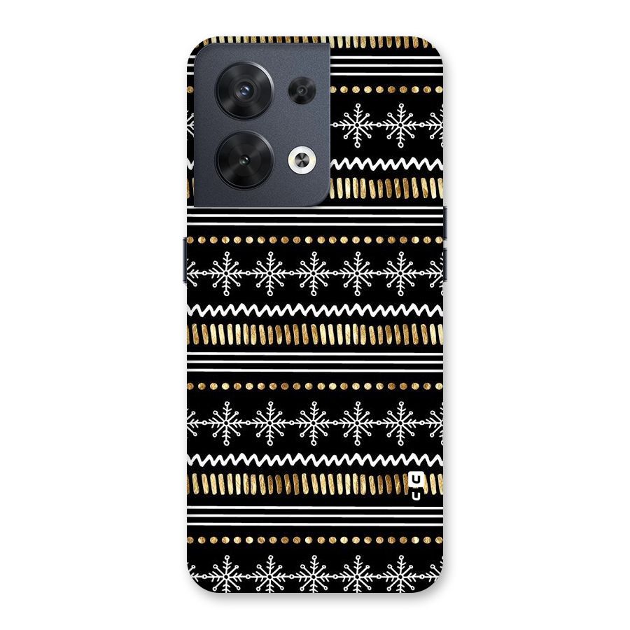 Snowflakes Gold Back Case for Oppo Reno8 5G