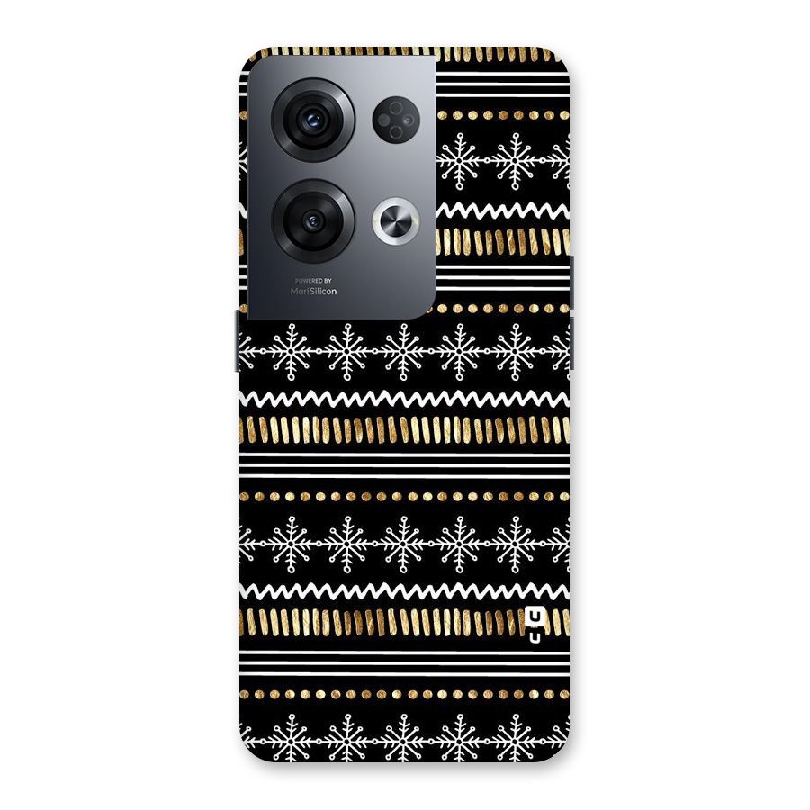 Snowflakes Gold Back Case for Oppo Reno8 Pro 5G