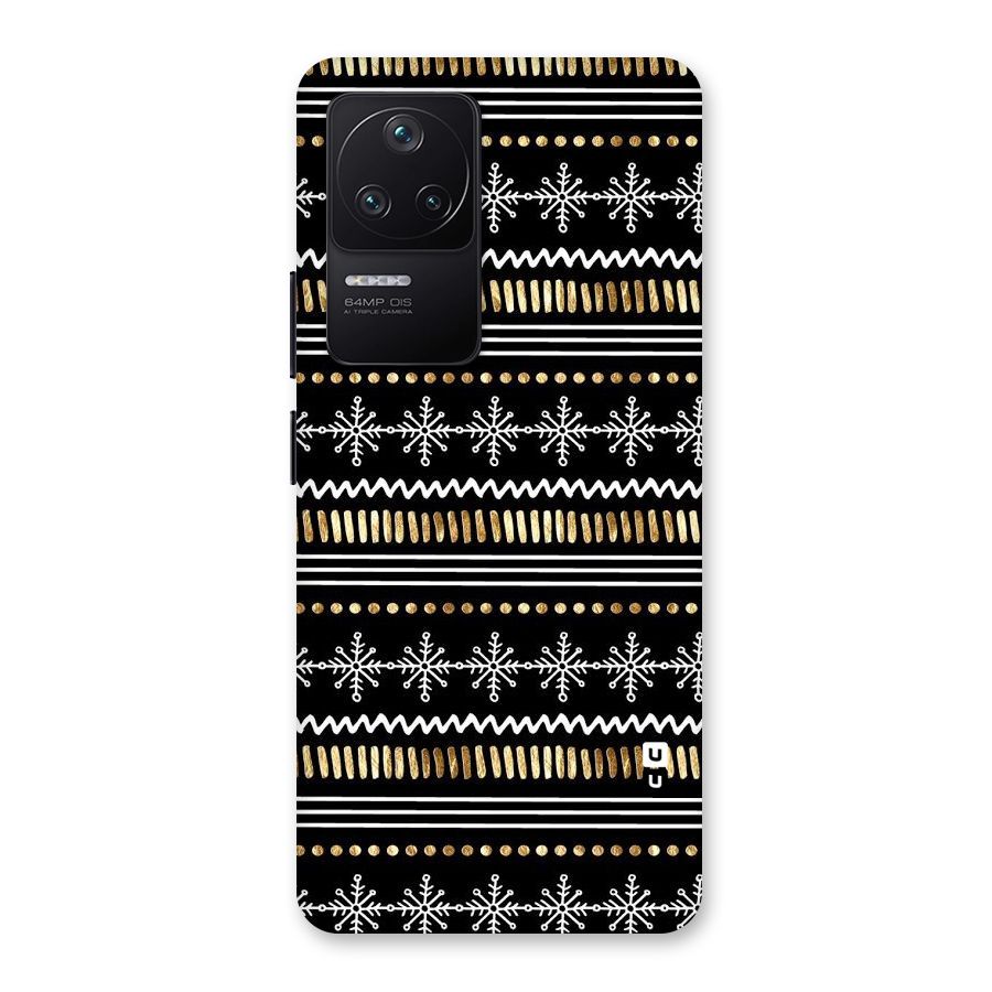 Snowflakes Gold Back Case for Poco F4 5G