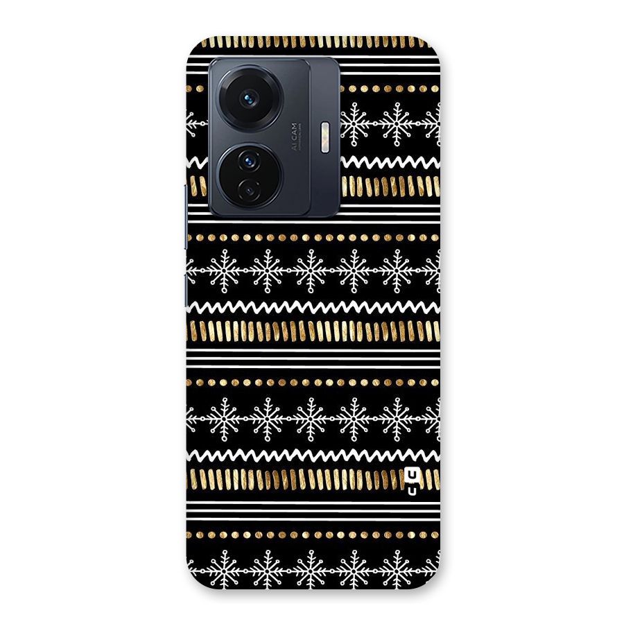 Snowflakes Gold Back Case for Vivo T1 Pro