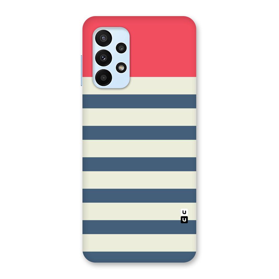 Solid Orange And Stripes Back Case for Galaxy A23