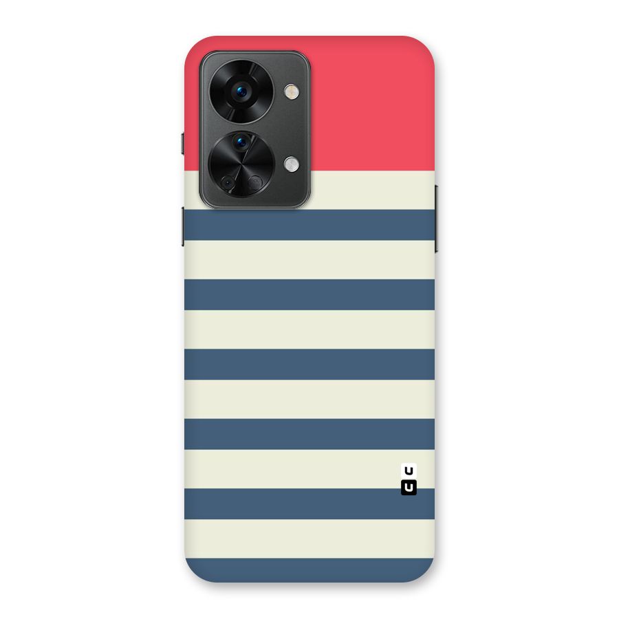 Solid Orange And Stripes Back Case for OnePlus Nord 2T