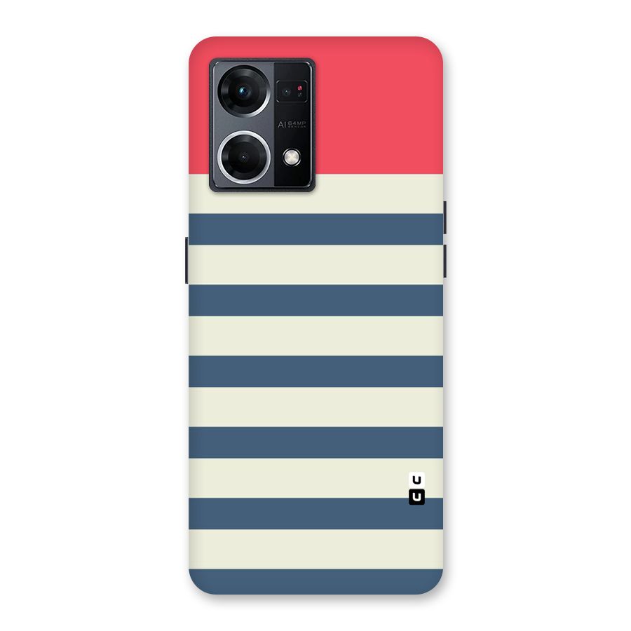 Solid Orange And Stripes Glass Back Case for Oppo F21 Pro 5G