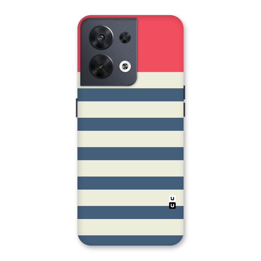 Solid Orange And Stripes Back Case for Oppo Reno8 5G