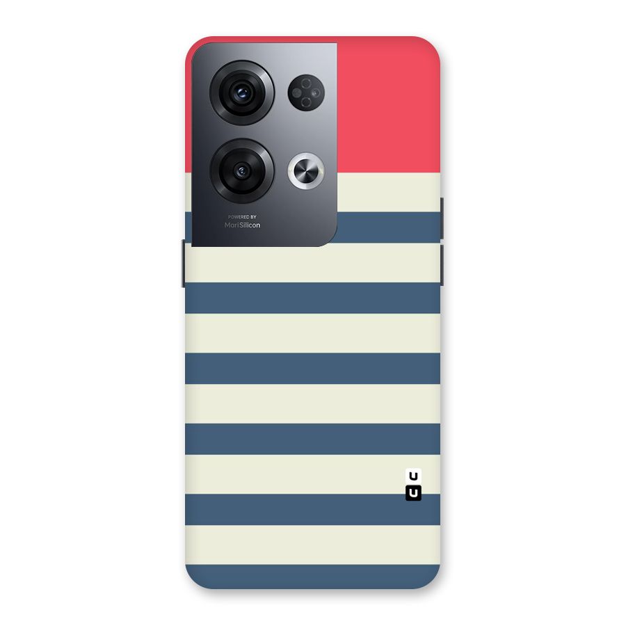 Solid Orange And Stripes Back Case for Oppo Reno8 Pro 5G