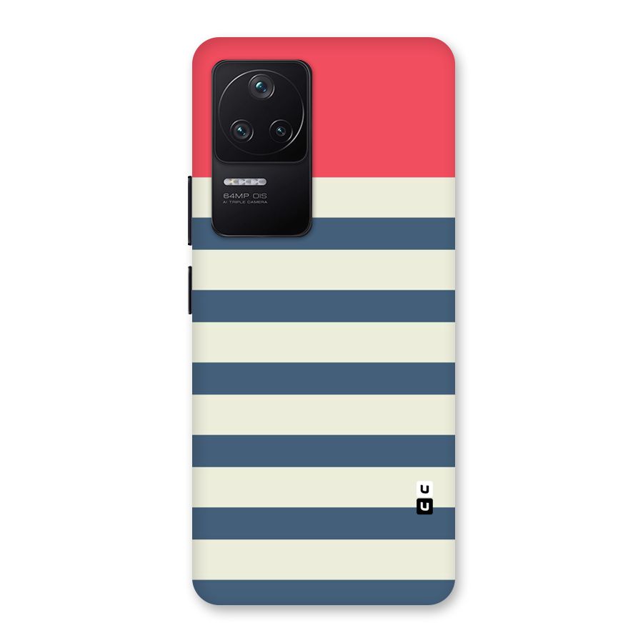 Solid Orange And Stripes Back Case for Poco F4 5G