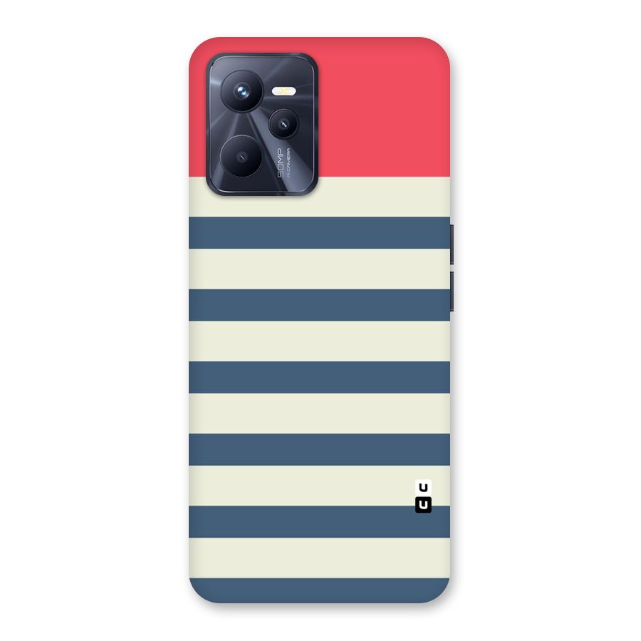 Solid Orange And Stripes Back Case for Realme C35