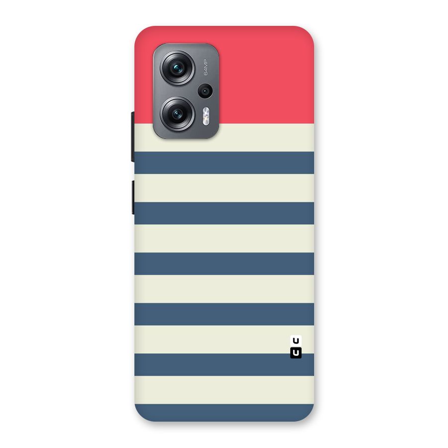 Solid Orange And Stripes Back Case for Redmi K50i
