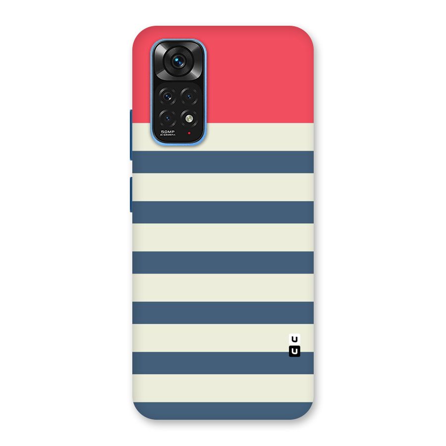 Solid Orange And Stripes Back Case for Redmi Note 11S
