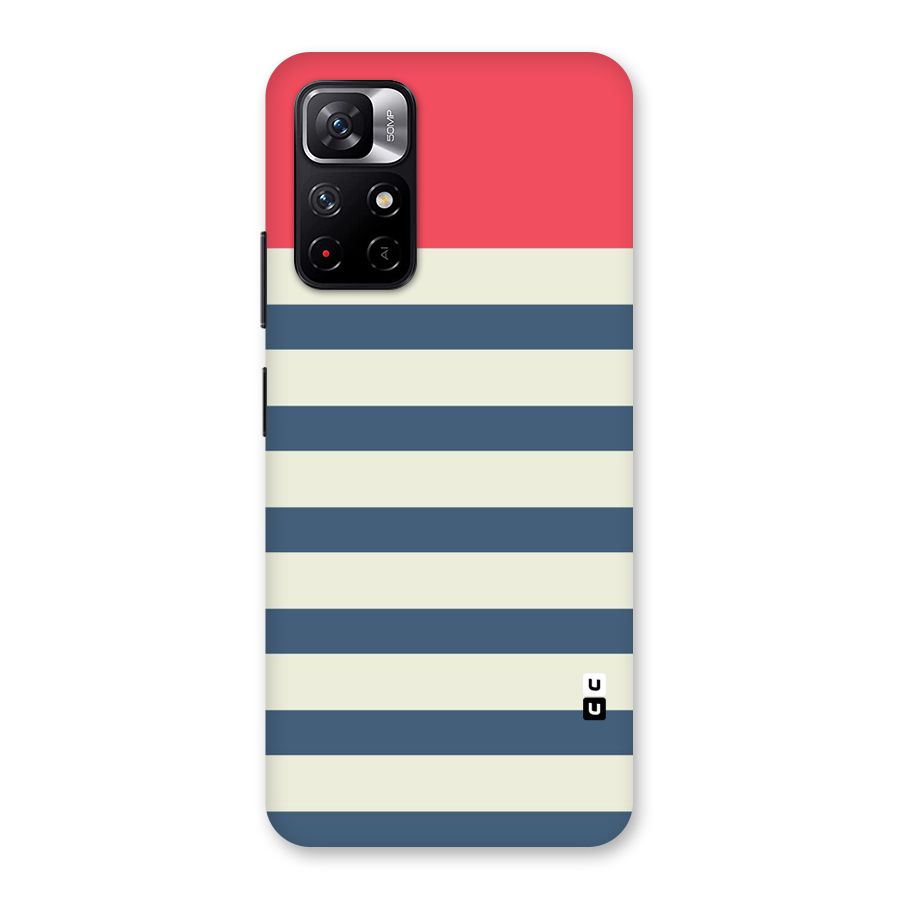 Solid Orange And Stripes Back Case for Redmi Note 11T 5G