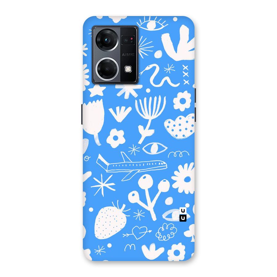 Space Blue Pattern Glass Back Case for Oppo F21 Pro 5G