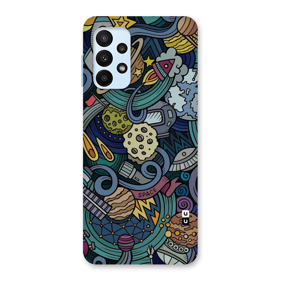 Space Pattern Blue Back Case for Galaxy A23