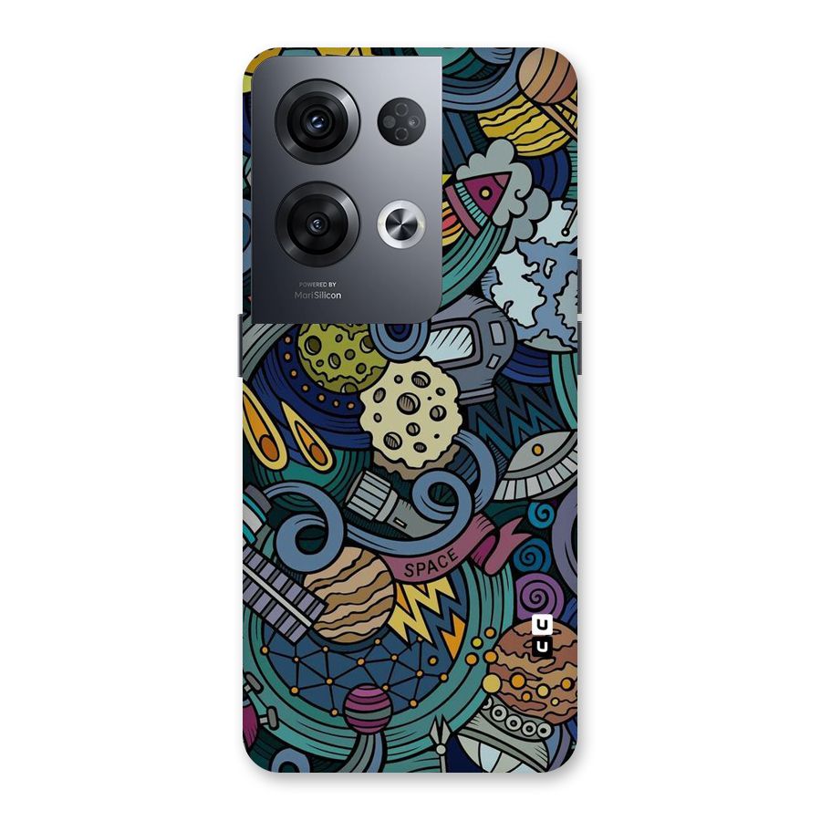Space Pattern Blue Back Case for Oppo Reno8 Pro 5G