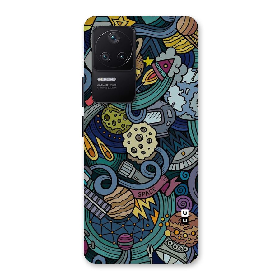 Space Pattern Blue Back Case for Poco F4 5G