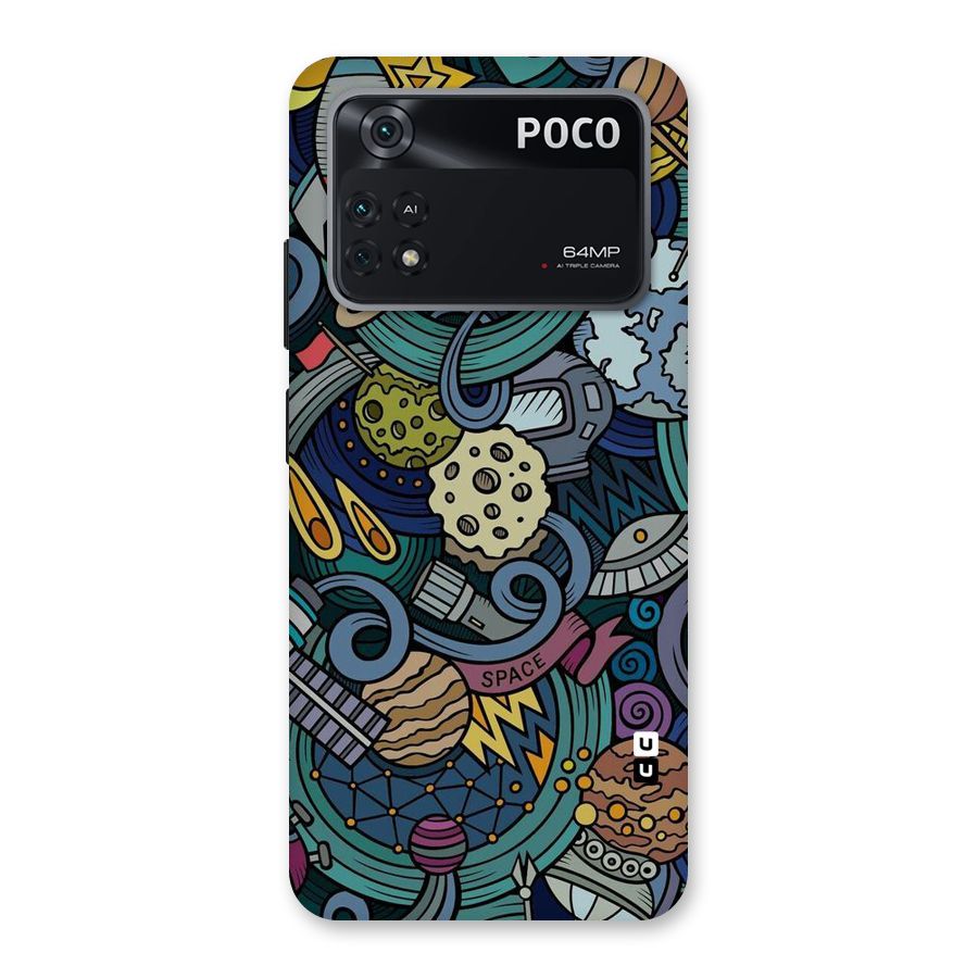 Space Pattern Blue Back Case for Poco M4 Pro 4G