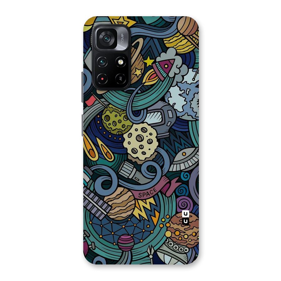 Space Pattern Blue Back Case for Poco M4 Pro 5G