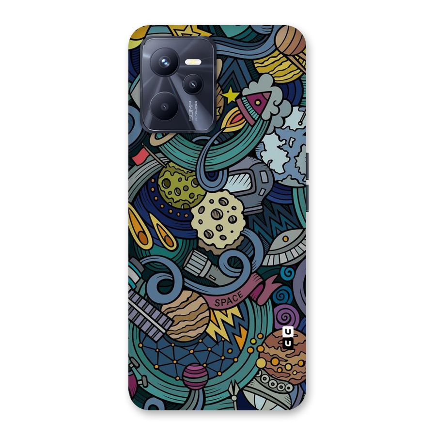 Space Pattern Blue Back Case for Realme C35