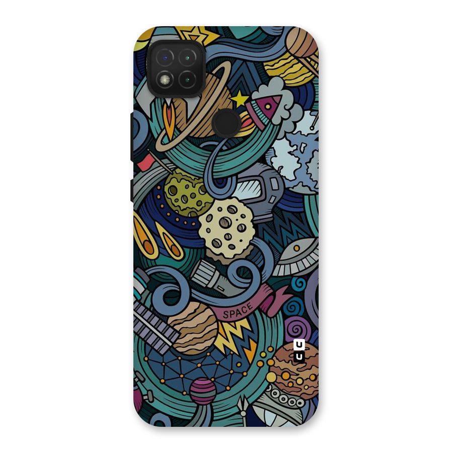 Space Pattern Blue Back Case for Redmi 9 Activ