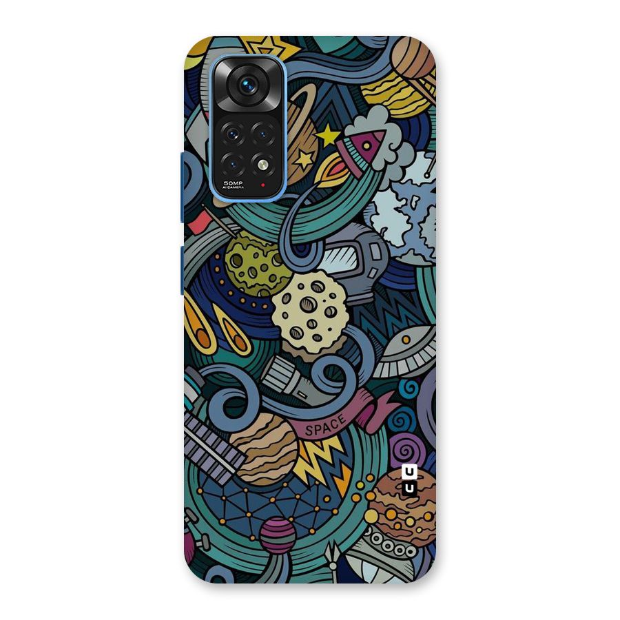 Space Pattern Blue Back Case for Redmi Note 11S