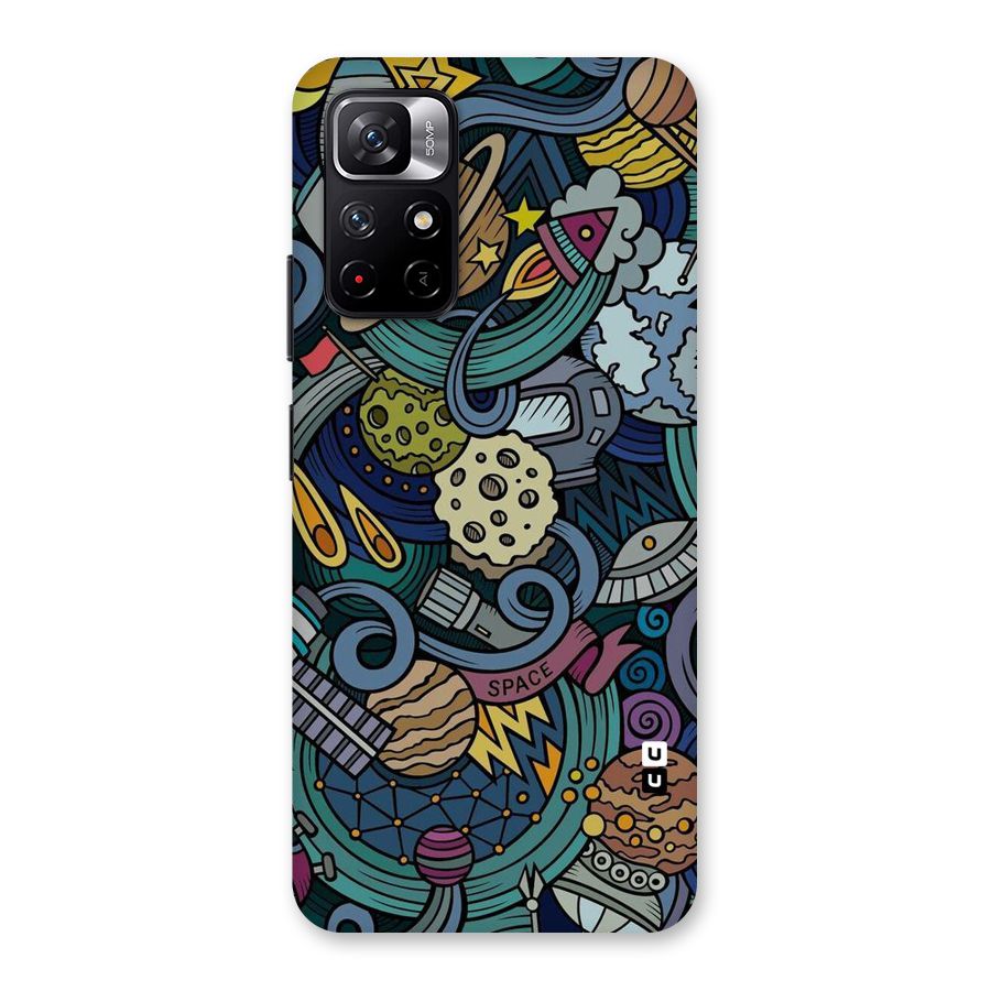 Space Pattern Blue Back Case for Redmi Note 11T 5G