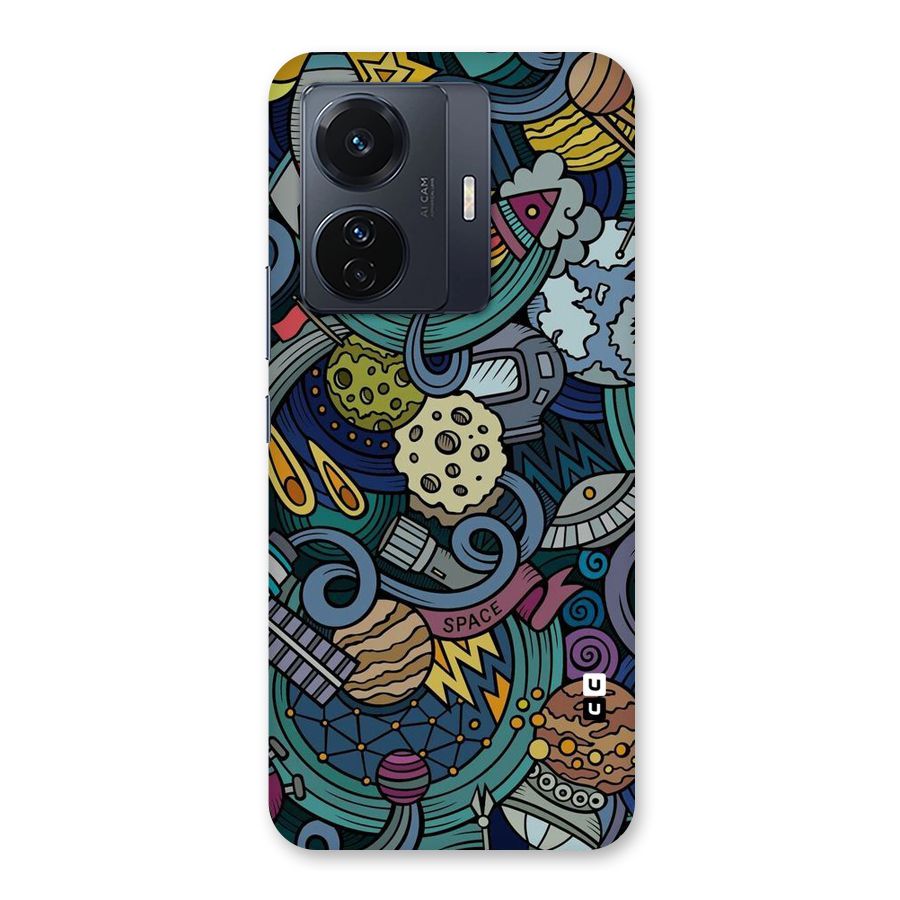 Space Pattern Blue Back Case for Vivo T1 Pro
