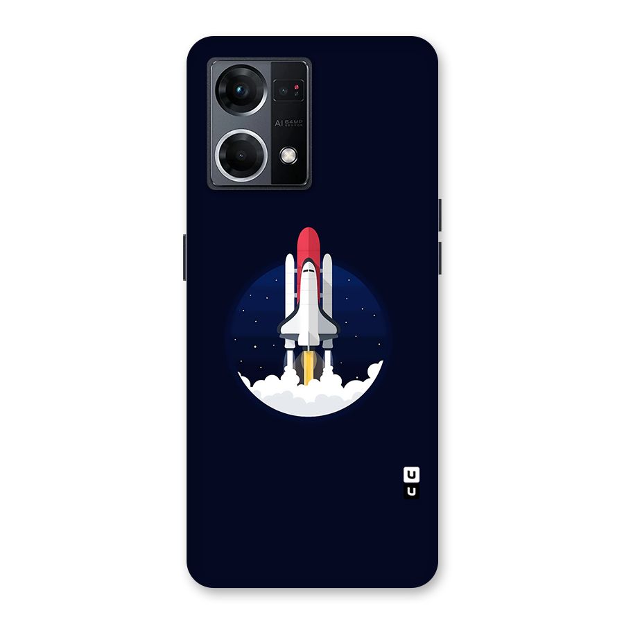 Space Rocket Minimal Glass Back Case for Oppo F21 Pro 5G