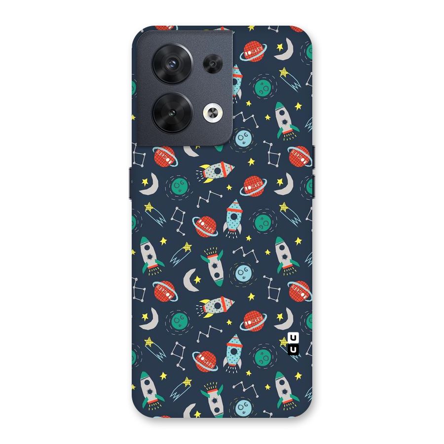 Space Rocket Pattern Back Case for Oppo Reno8 5G
