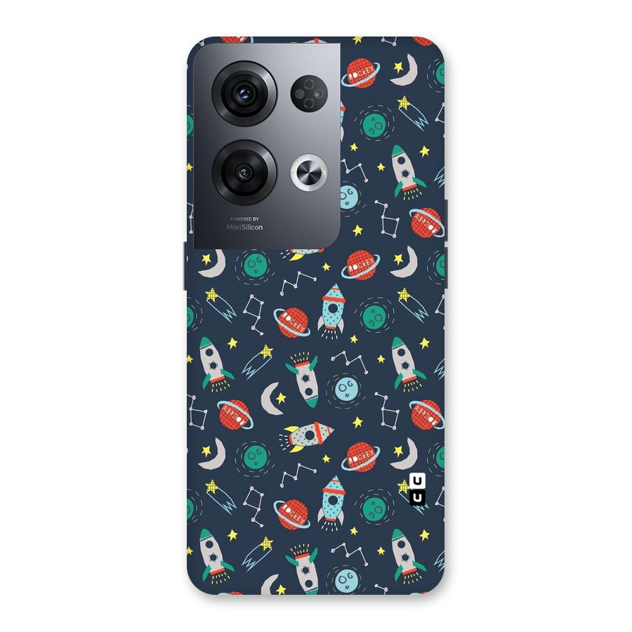 Space Rocket Pattern Back Case for Oppo Reno8 Pro 5G