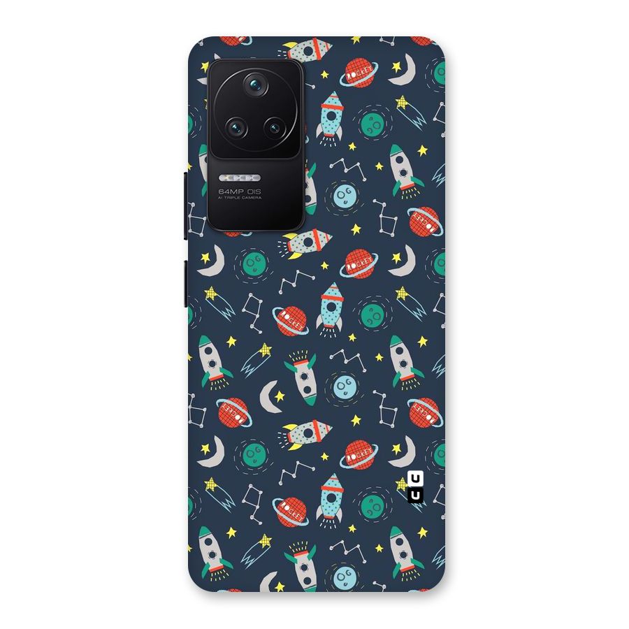 Space Rocket Pattern Back Case for Poco F4 5G
