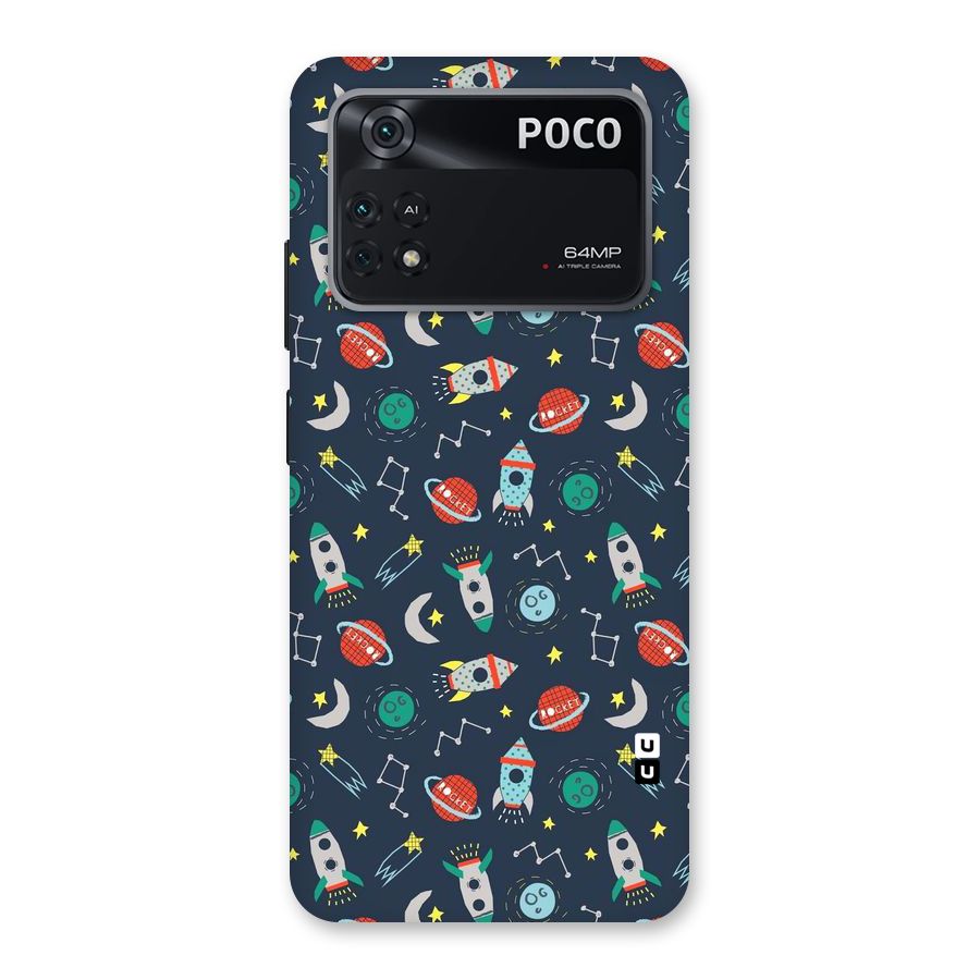 Space Rocket Pattern Back Case for Poco M4 Pro 4G