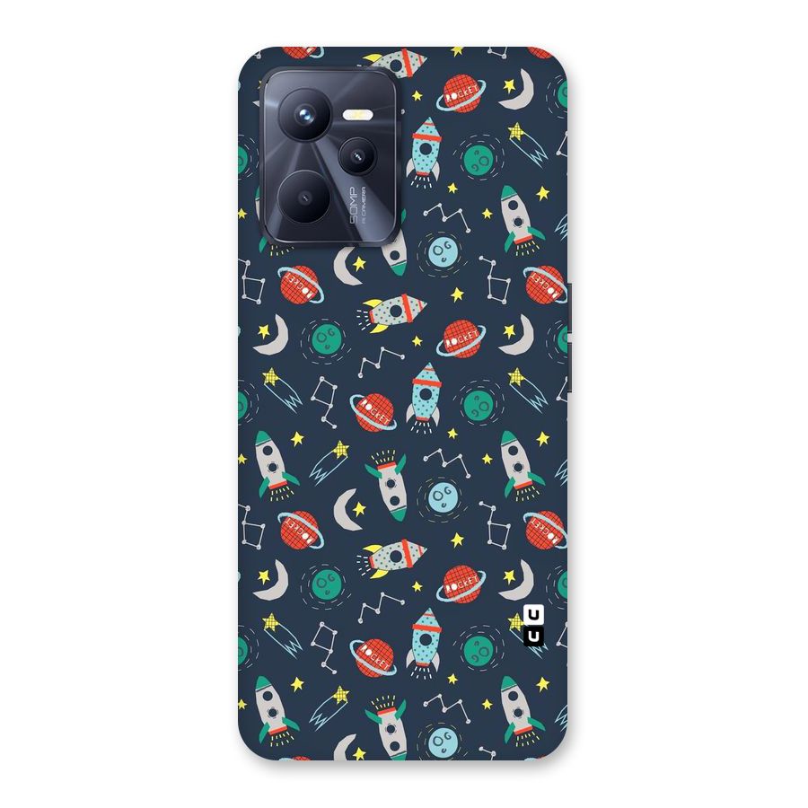 Space Rocket Pattern Back Case for Realme C35