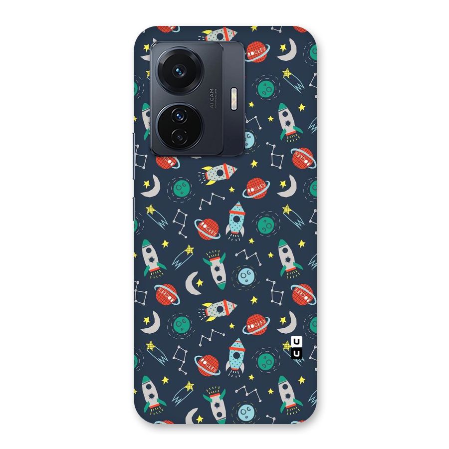 Space Rocket Pattern Back Case for Vivo T1 Pro