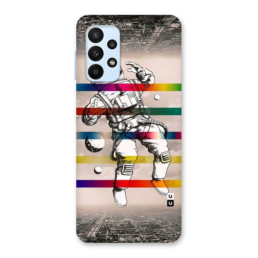 Spaceman Rainbow Stripes Back Case for Galaxy A23