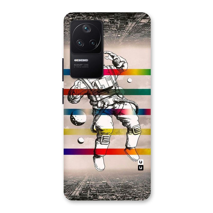 Spaceman Rainbow Stripes Back Case for Poco F4 5G