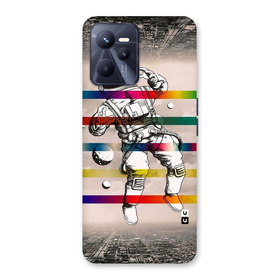 Spaceman Rainbow Stripes Back Case for Realme C35
