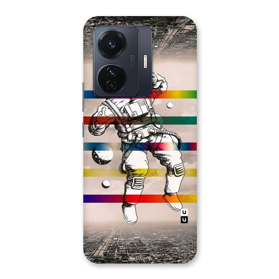 Spaceman Rainbow Stripes Back Case for Vivo T1 Pro