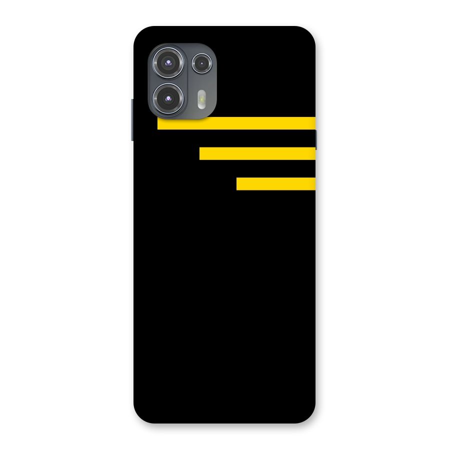 Sports Yellow Stripes Back Case for Motorola Edge 20 Fusion