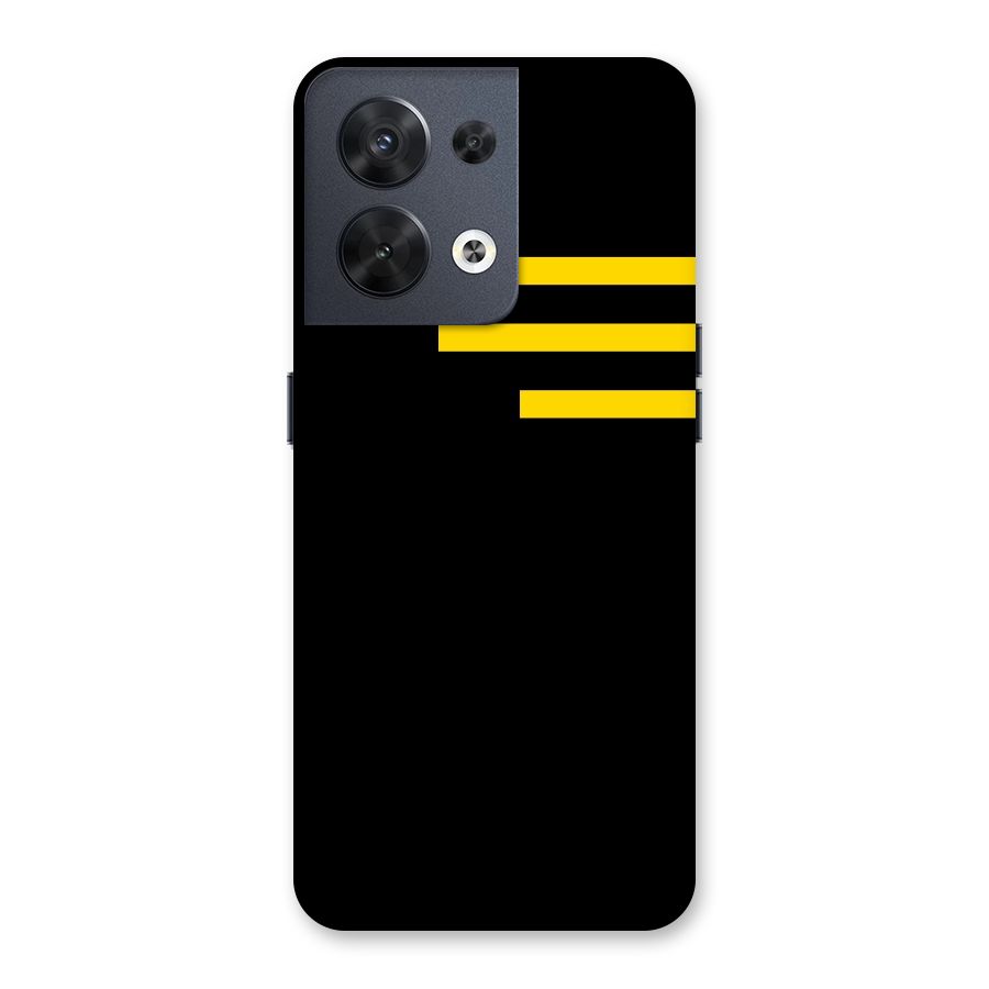 Sports Yellow Stripes Back Case for Oppo Reno8 5G