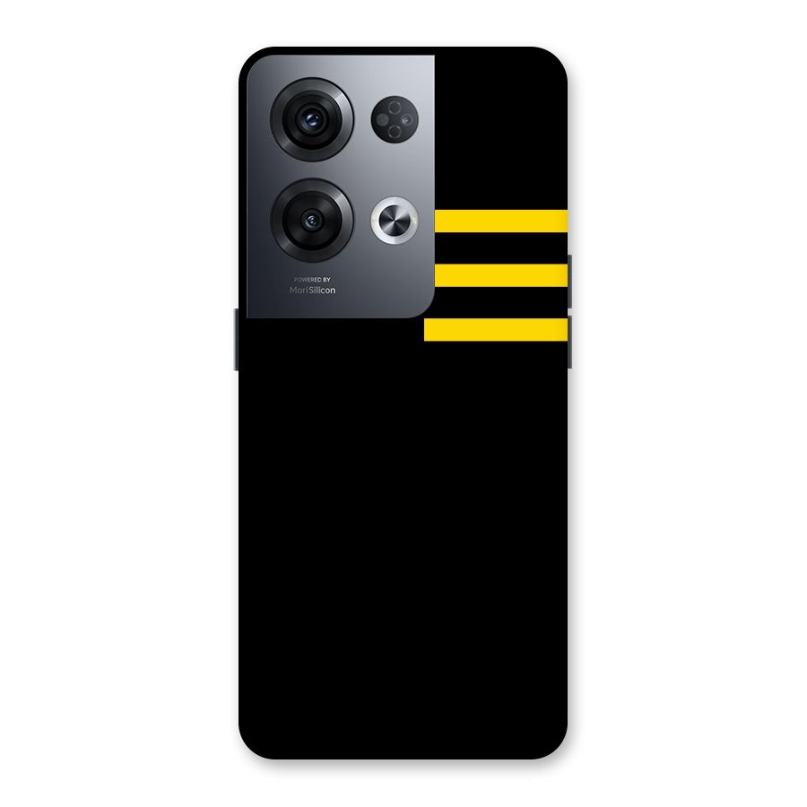 Sports Yellow Stripes Back Case for Oppo Reno8 Pro 5G