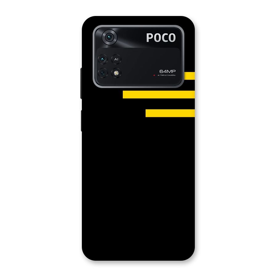 Sports Yellow Stripes Back Case for Poco M4 Pro 4G