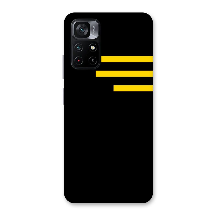 Sports Yellow Stripes Back Case for Poco M4 Pro 5G