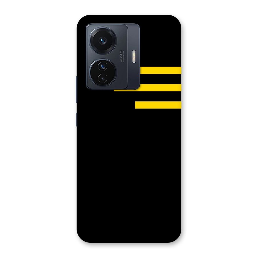 Sports Yellow Stripes Back Case for Vivo T1 Pro