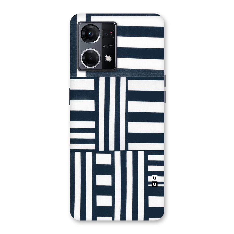 Square  Stripes Glass Back Case for Oppo F21 Pro 5G