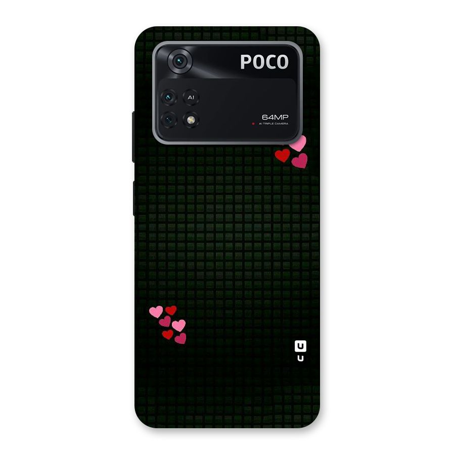 Square and Hearts Back Case for Poco M4 Pro 4G