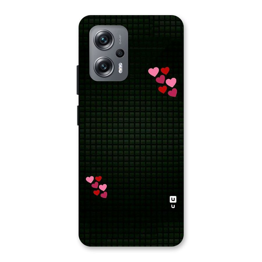 Square and Hearts Back Case for Redmi K50i