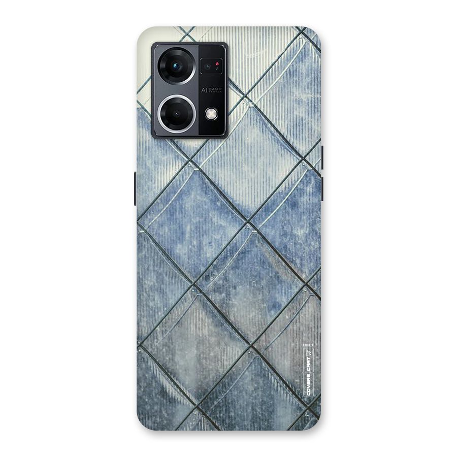 Steel Blue Pattern Glass Back Case for Oppo F21 Pro 5G