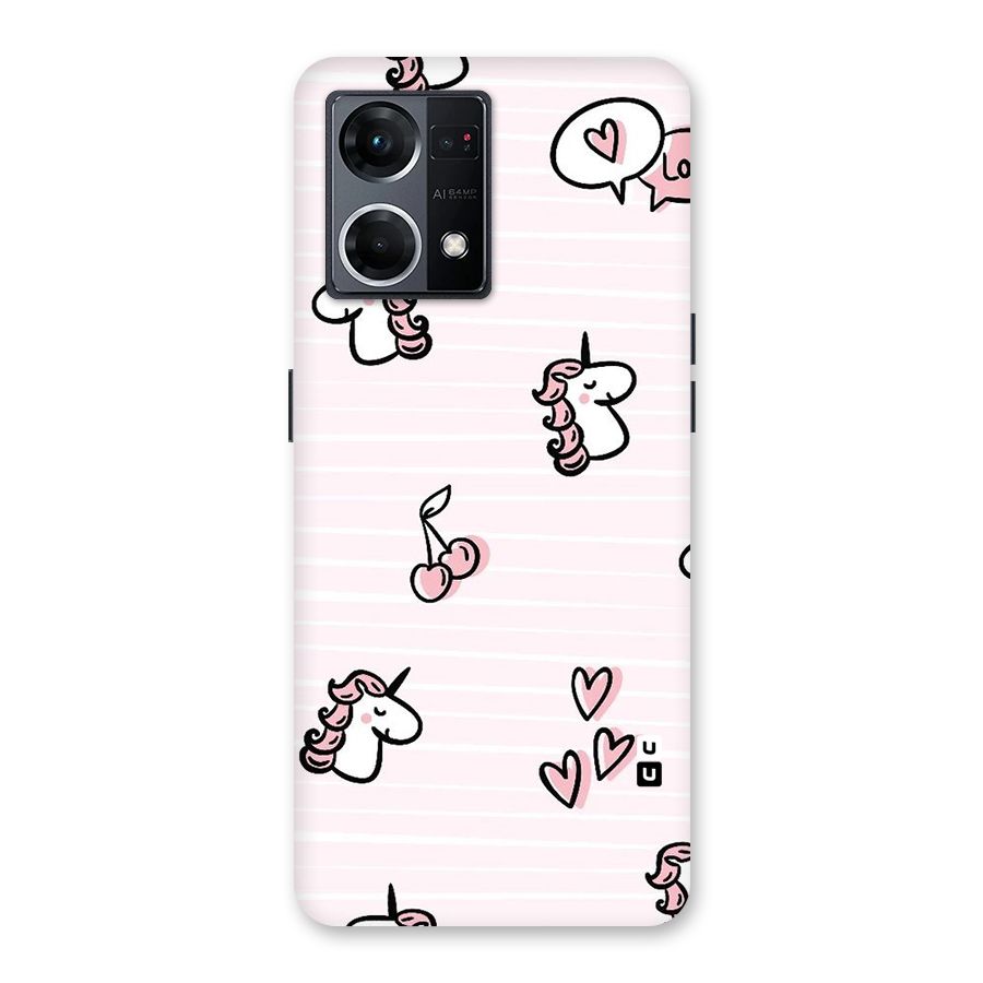 Strawberries And Unicorns Glass Back Case for Oppo F21 Pro 5G